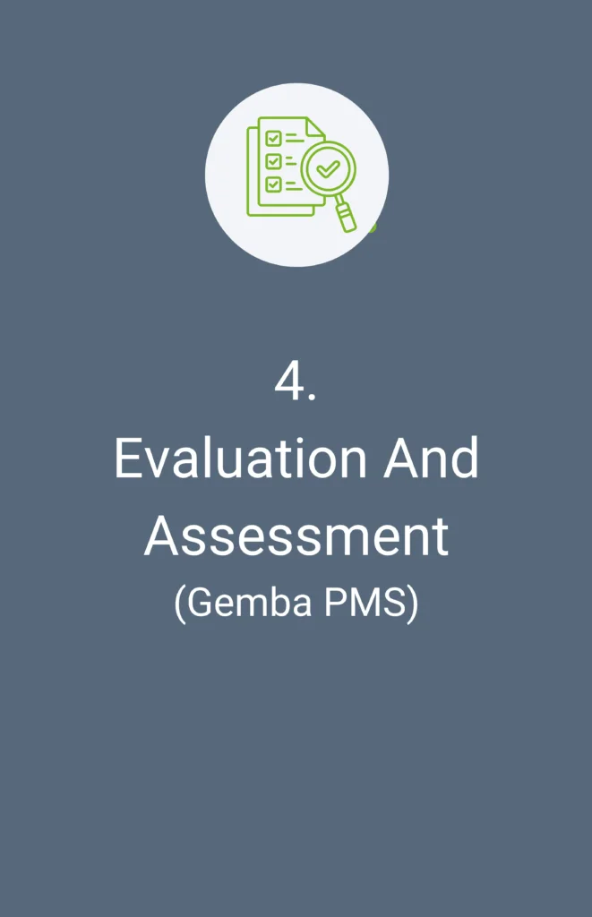 Image depicting the evaluation and assessment phase. A critical step in the operational excellence journey with Gemba PMS, ensuring continuous improvement through thorough evaluation and strategic assessment.